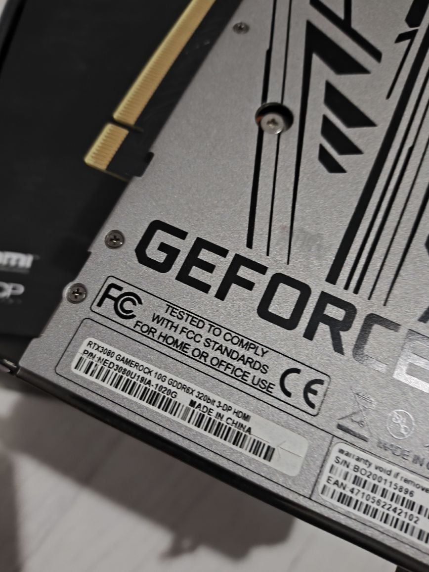 Видеокарта Palit GameRock GeForce RTX 3080 10gb 8+8+8 pin