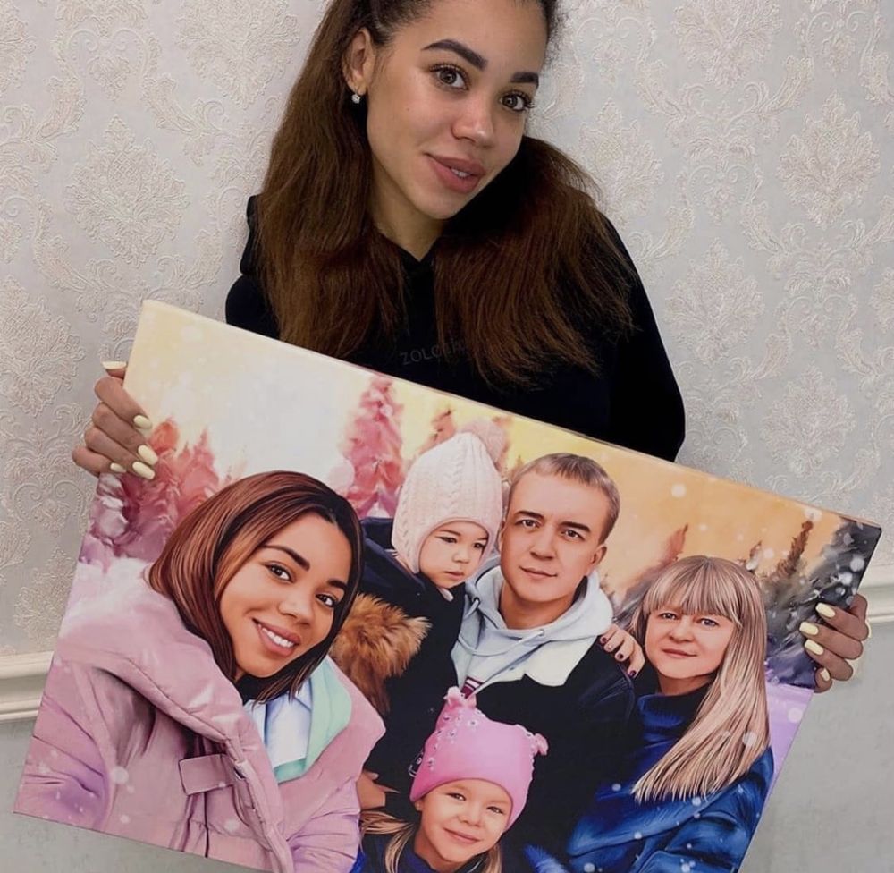 Портрет фотомозаика коллаж звездная карта на холсте подарок
