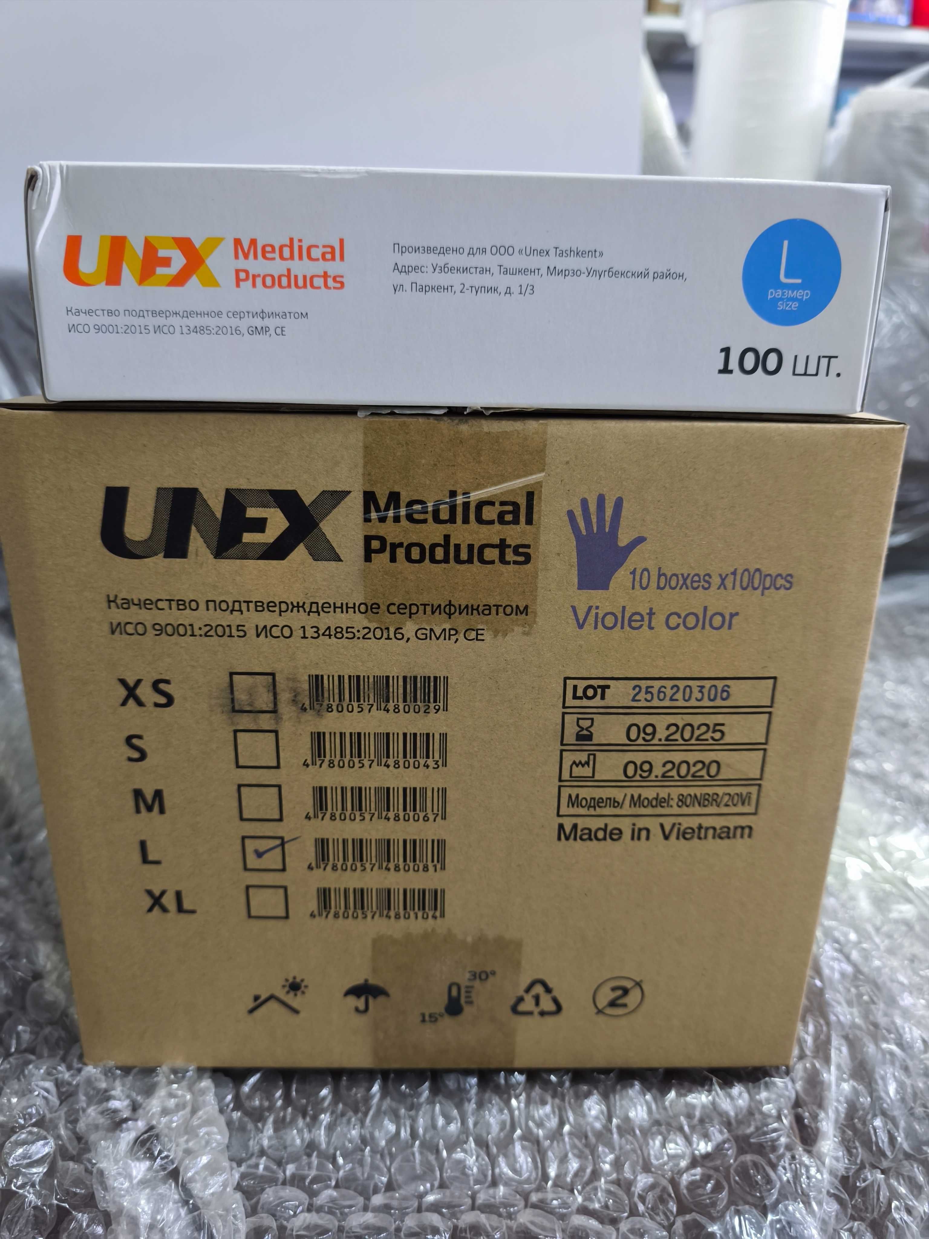 Перчатки нитриловые UNEX размер L