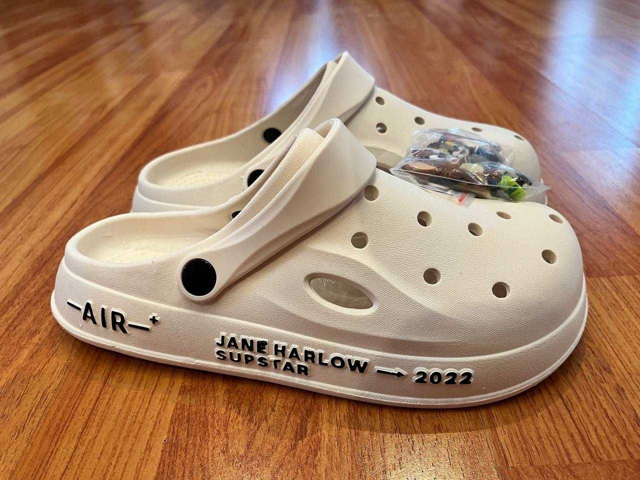 CROCS молочного цвета резиновые