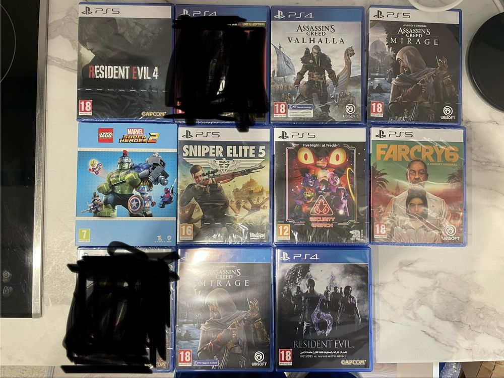 Диски ps5,ps4 новые, все диски отдам за 30к