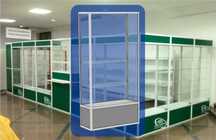 Витрина торговая из профиля и стекла, Акция прилавки для магазина alvi
