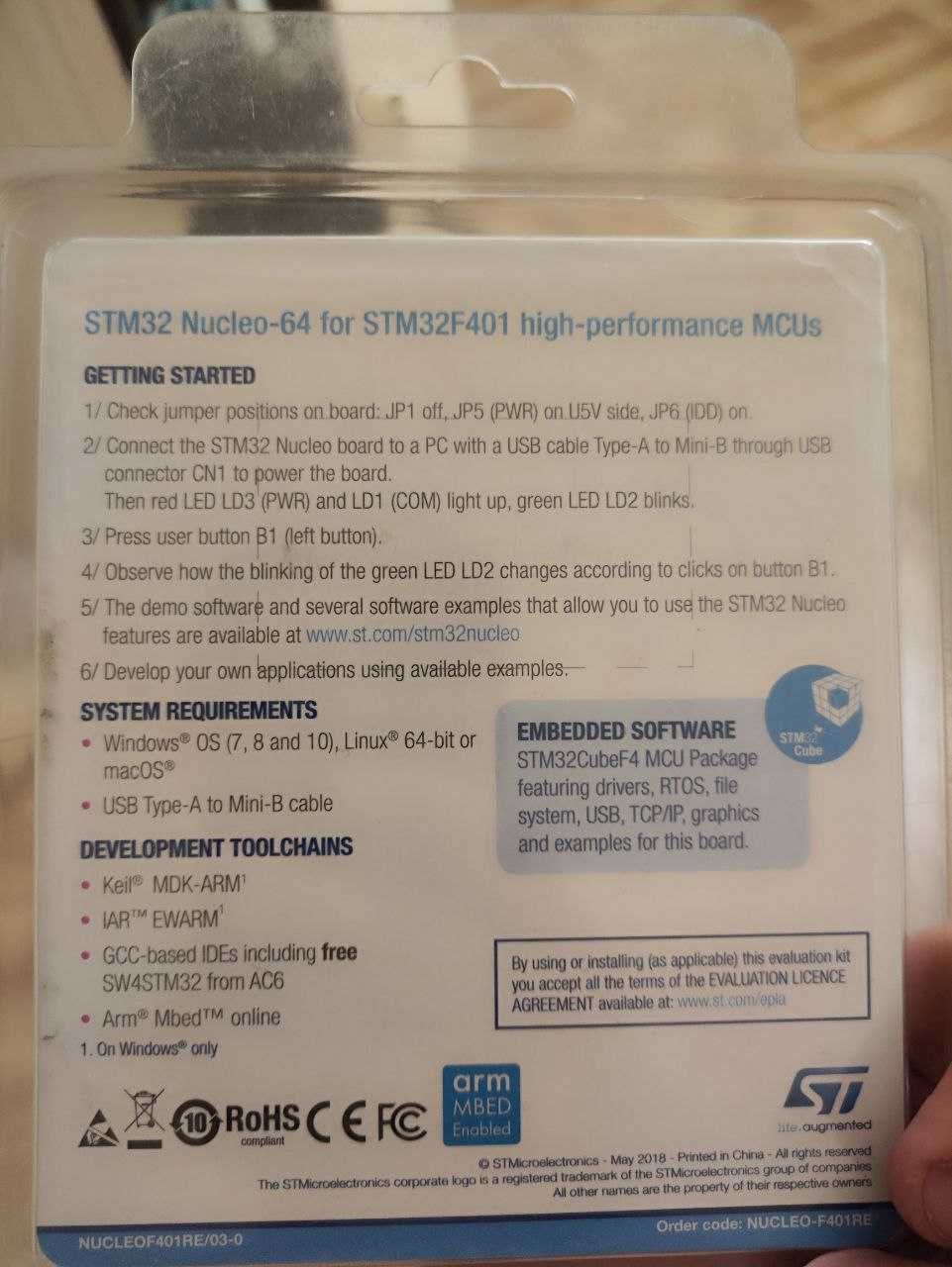 Отладочная плата на базе MCU STM32F401RE