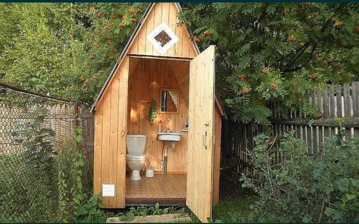 Уличный Деревянные туалет для дачи и Коттеджей