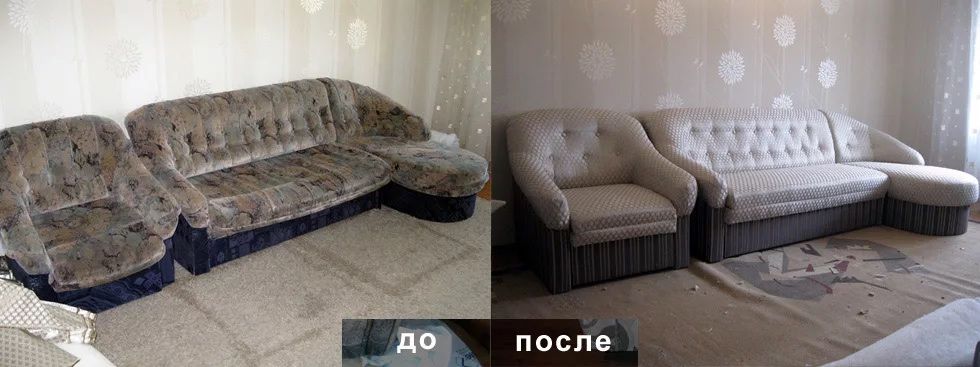 Перетяжка мягкой мебели и стульев