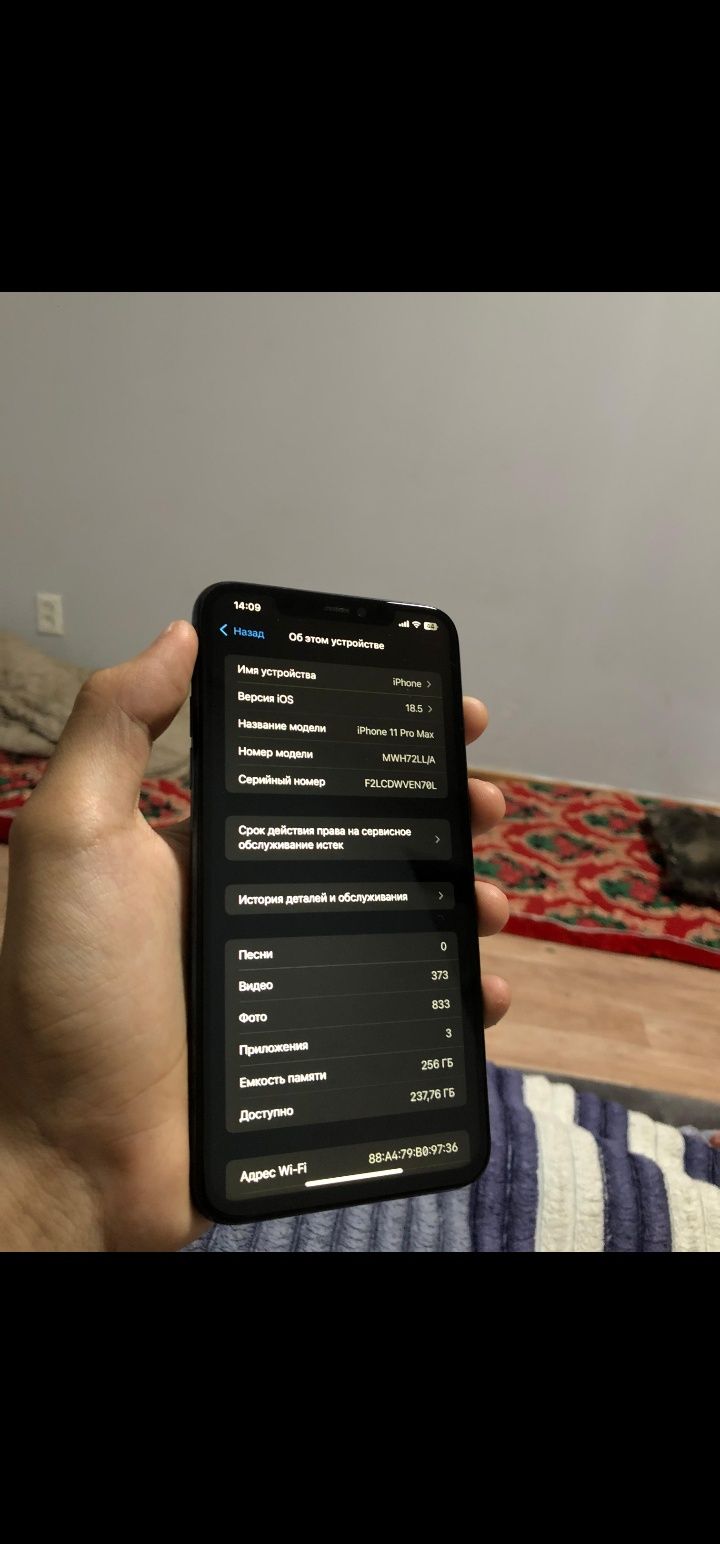 iPhone 11 Pro Max 256gb 
True Tone есть
Минус Фейс и вибрац