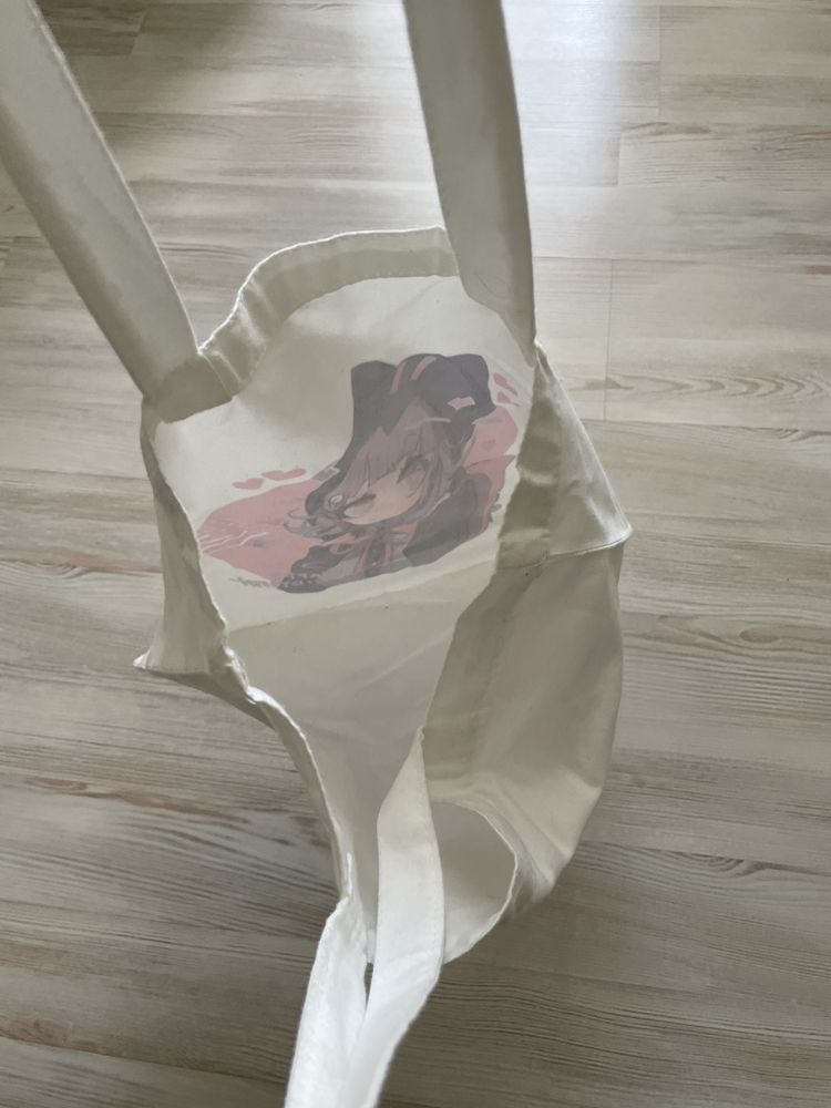 Шоппер белый с принтом
