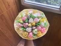 Большой мыльный букет из тюльпанов (33 штуки)