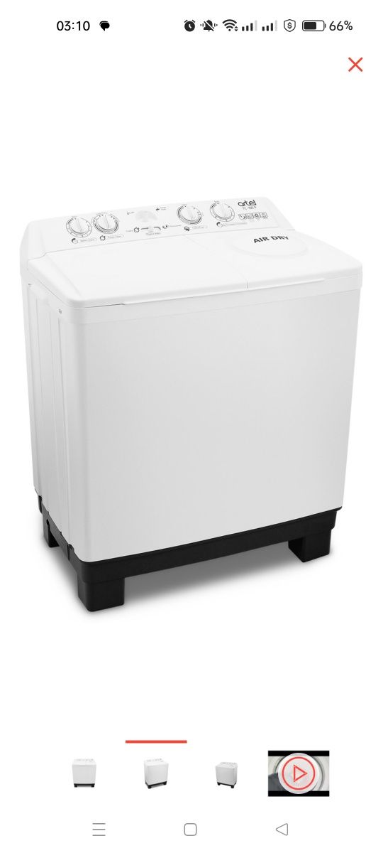 Новая стиральная машина Artel TC 100 P белая, активаторная,полуавтомат