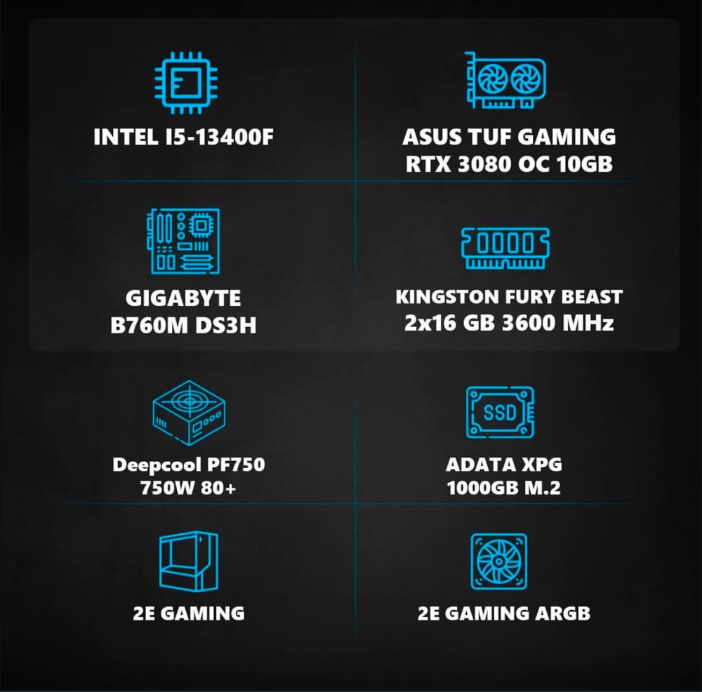 Игровой компьютер, i5-13400F, RTX 3080