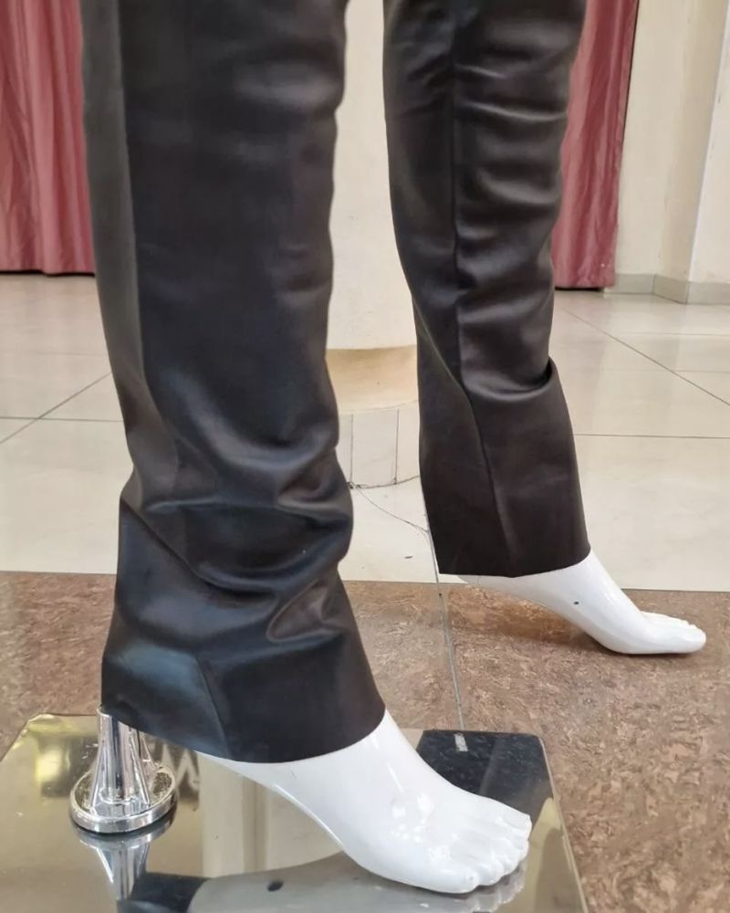 Оригинал женские Hermes Women's Black Lambskin Pants RP €3500 Size: 36