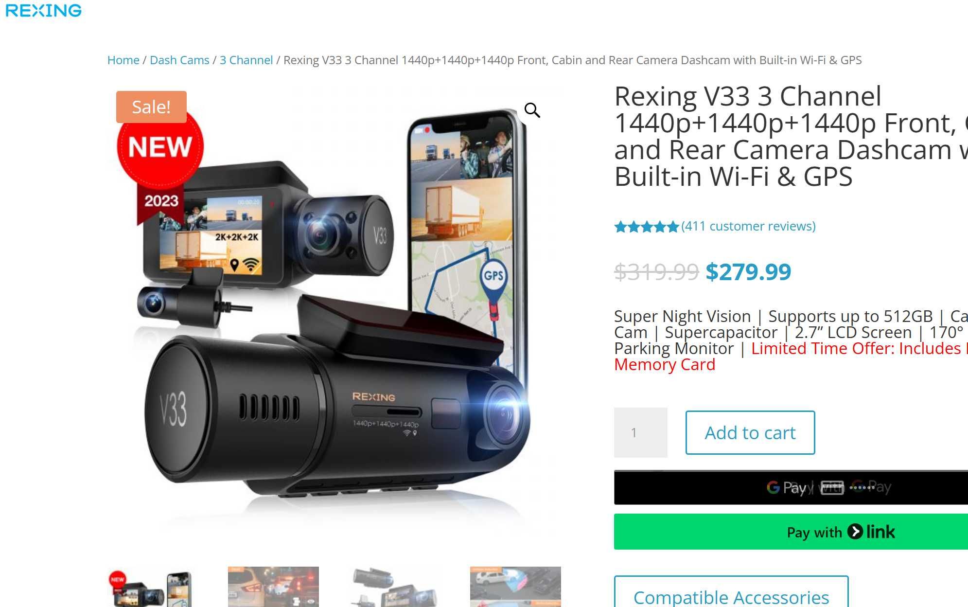 Из Америки! Quad HD + Quad HD Видеорегистратор 2 камеры 360° WI-Fi GPS