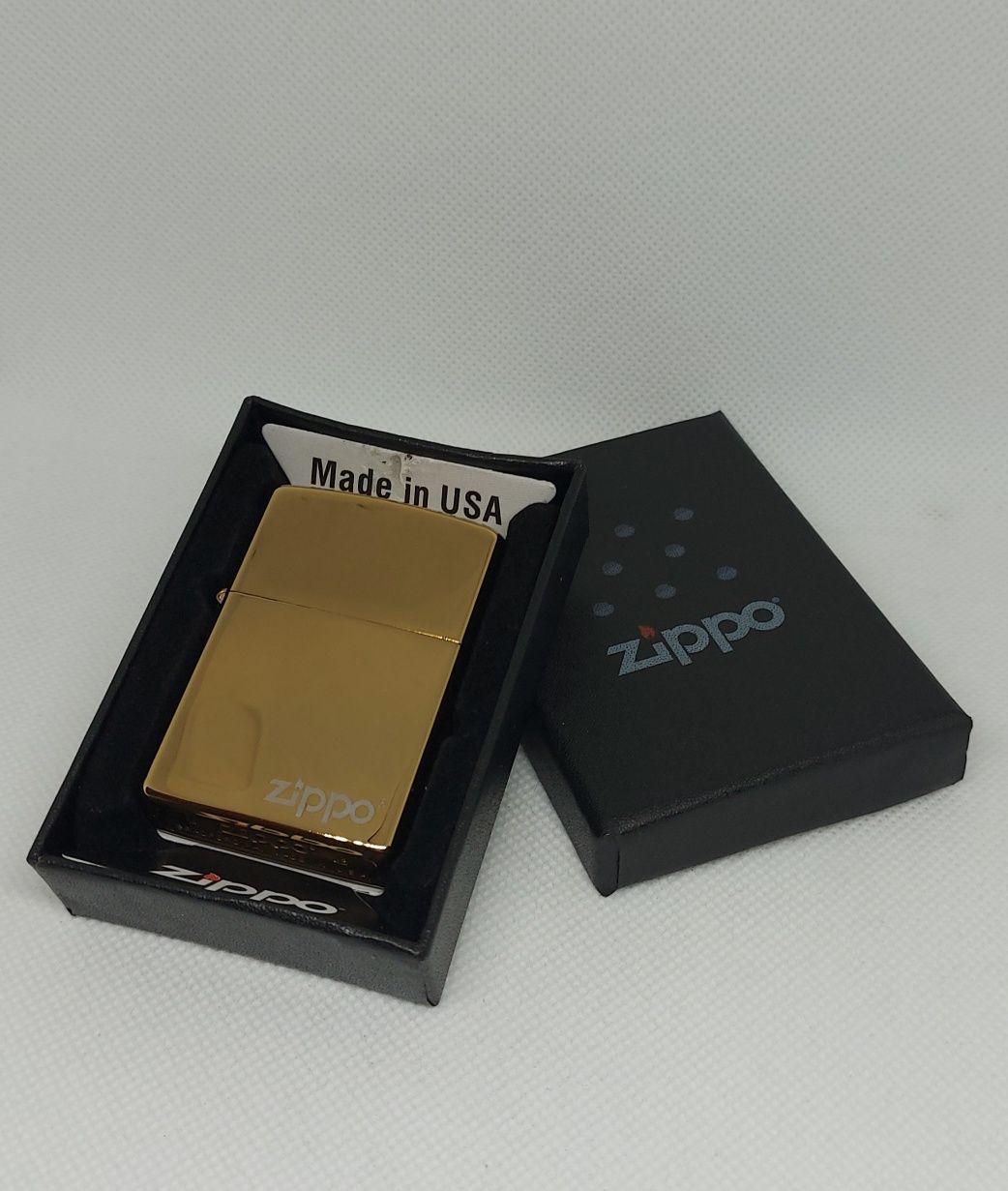 Бензиновая зажигалка Zippo Gold Original. Зажигалка в подарок. Lighter