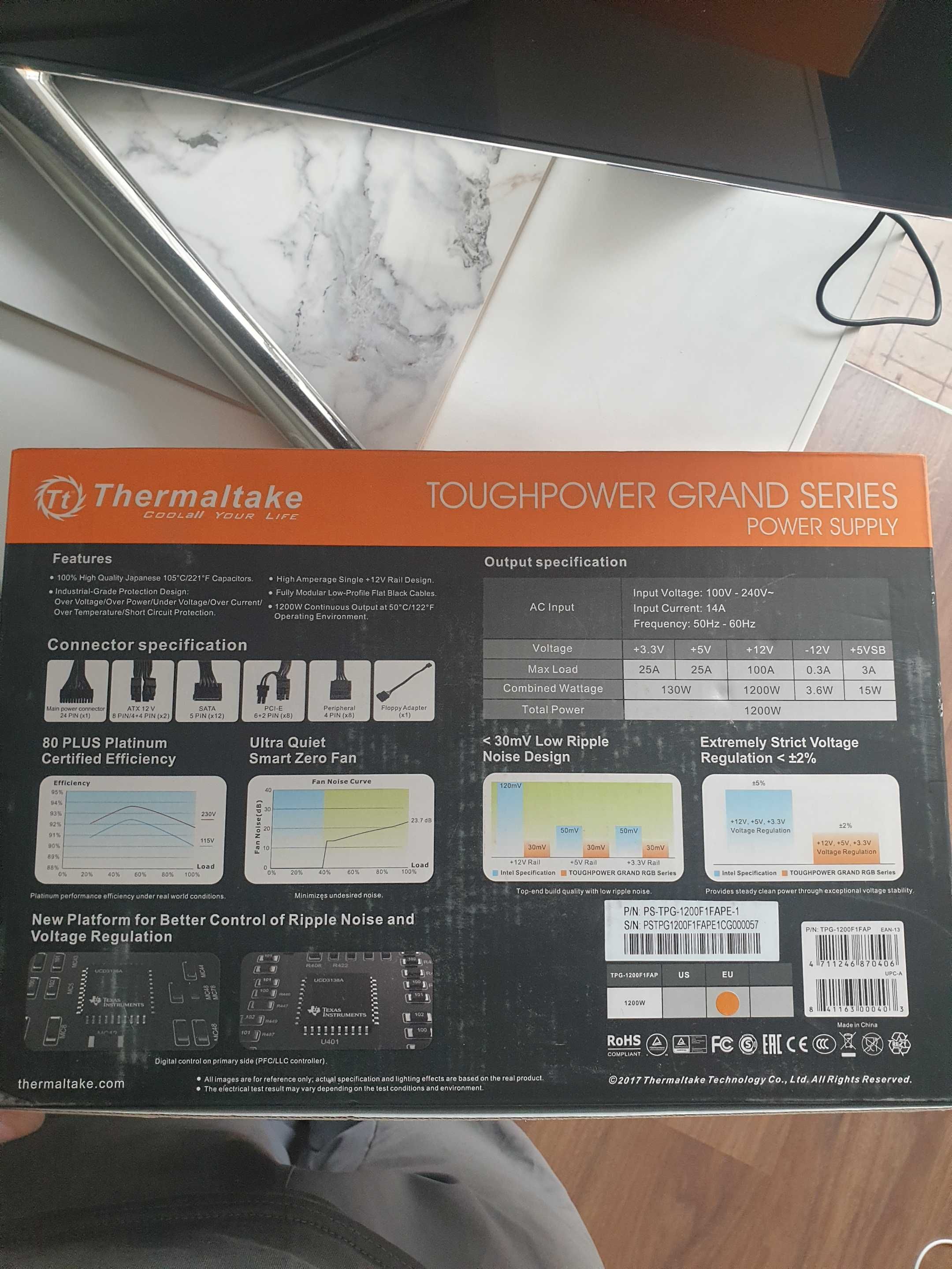 Новый. Блок питания 1200w Thermaltake Платиновый сертификат