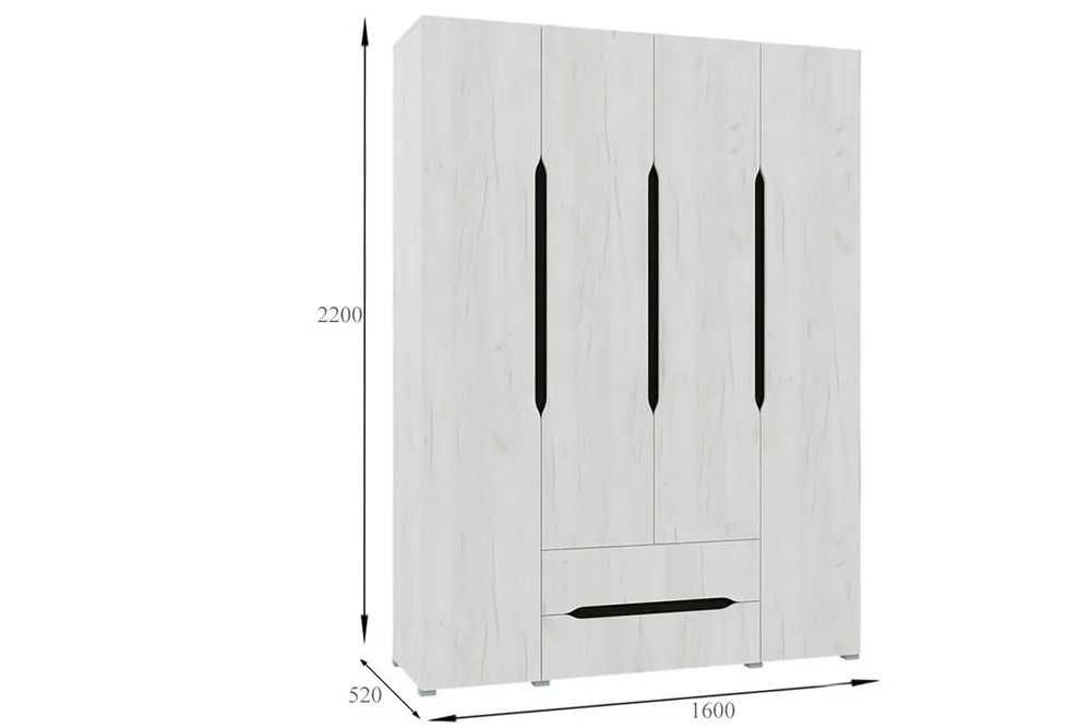Горизонт Шкаф распашной Вега, Шкаф 4Д, 160х52х220 см