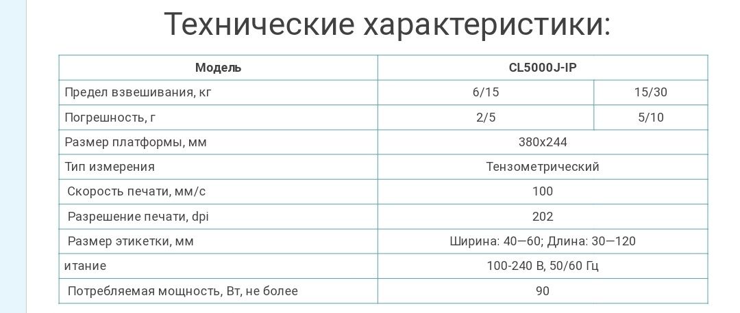 Весы электронные торговые CAS CL5000J-IP