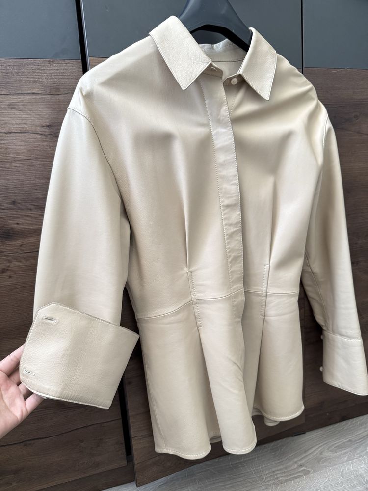 Massimo dutti рубашка из чистой телечьей кожи