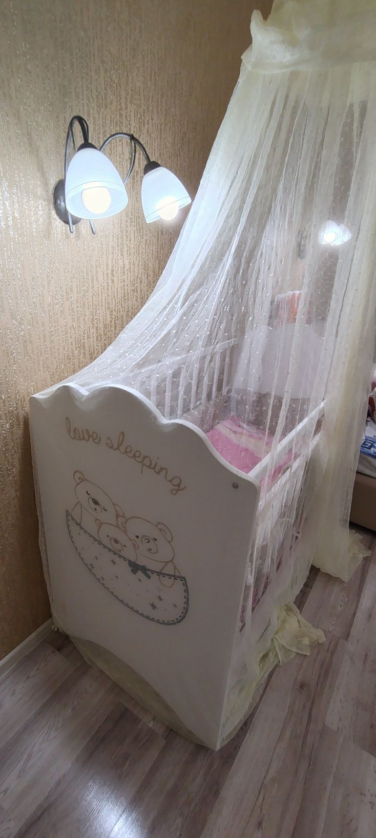 Кровать качалка для новорожденных Love Sleeping, белый