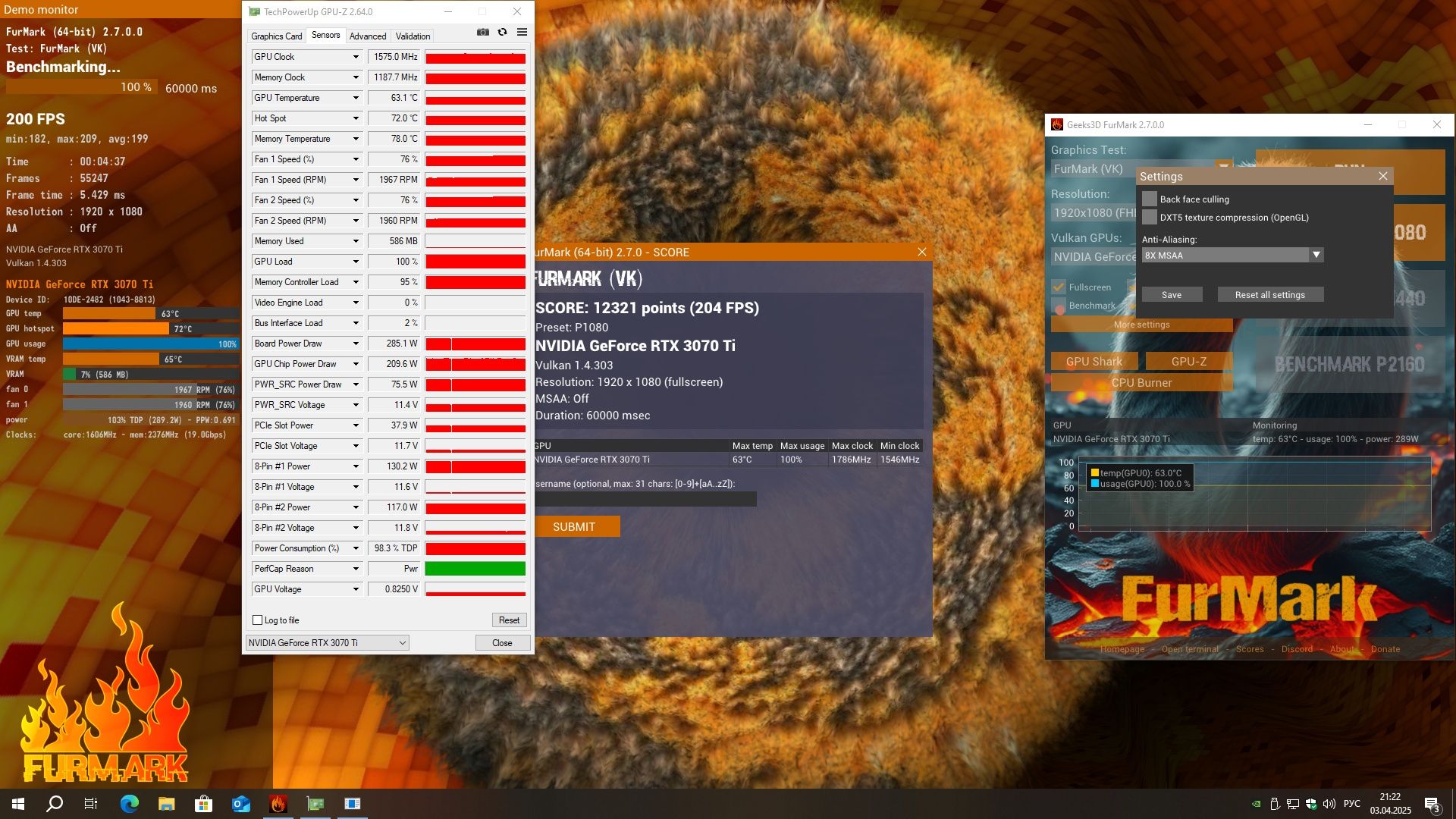 ASUS TUF Gaming RTX 3070 Ti OC 8GB