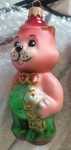 Игрушка   новогодняя  стекло  крупная  кот