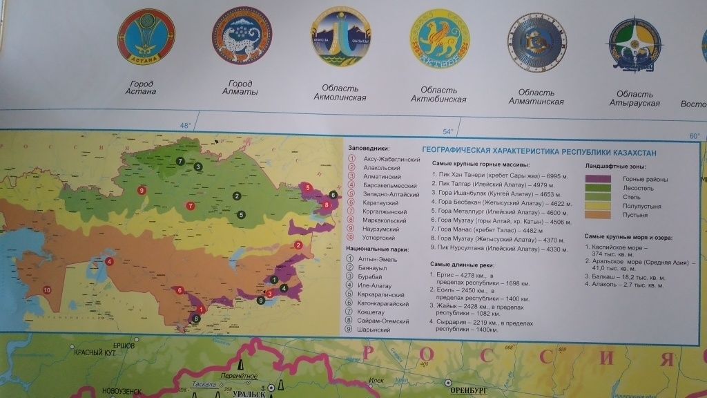 Карта Мира и Казахстана.