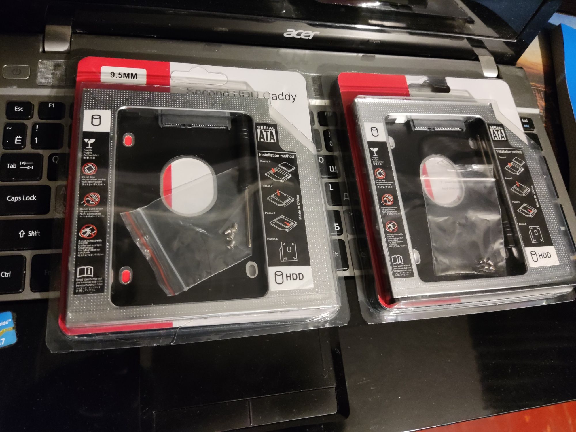 Салазка в ноутбук / Оптибэй 9,5 mm / Оптибей для hdd