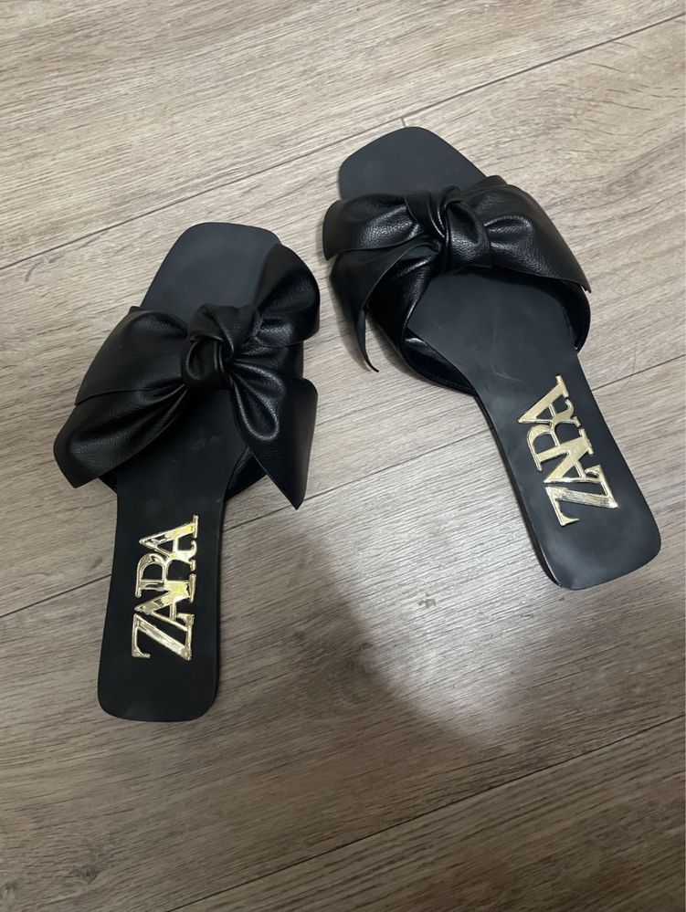 Продам новые стильные-кожанные шлепки ZARA