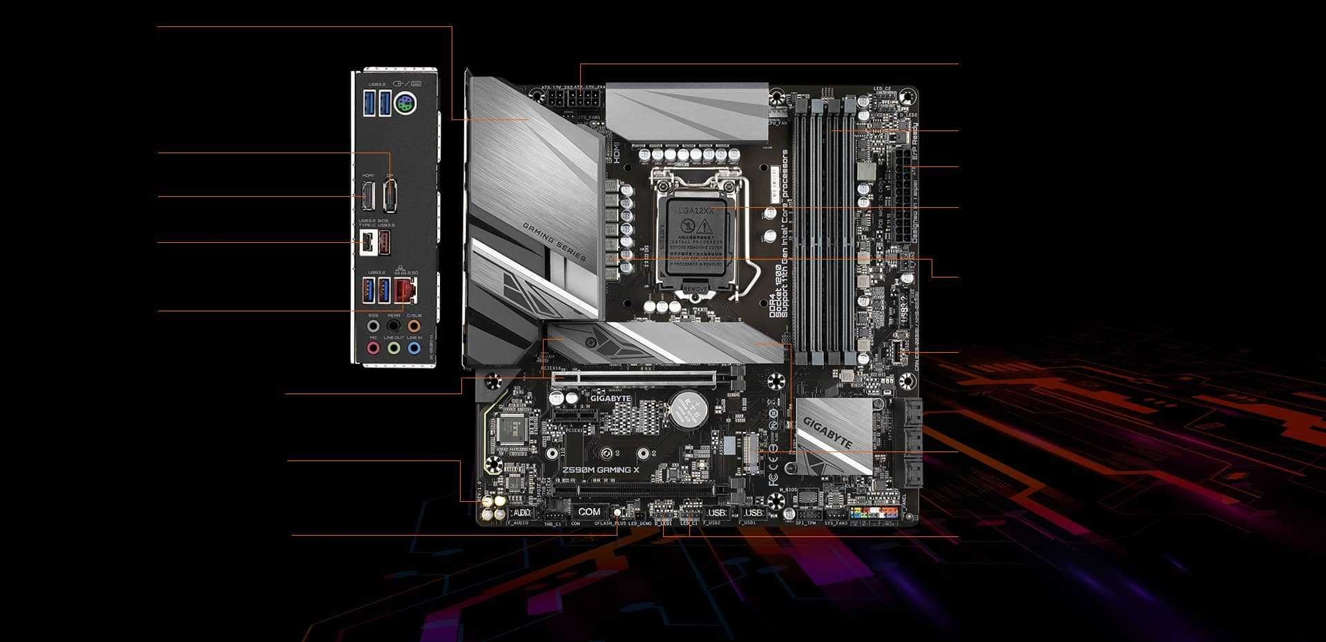 процессор Core i5 11500 + gigabyte z590m gaming x + 32 Gb DDR4(4x8)