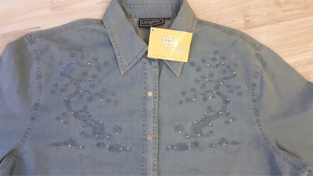 Джинсовая рубашка ,женская ,3XL НОВАЯ