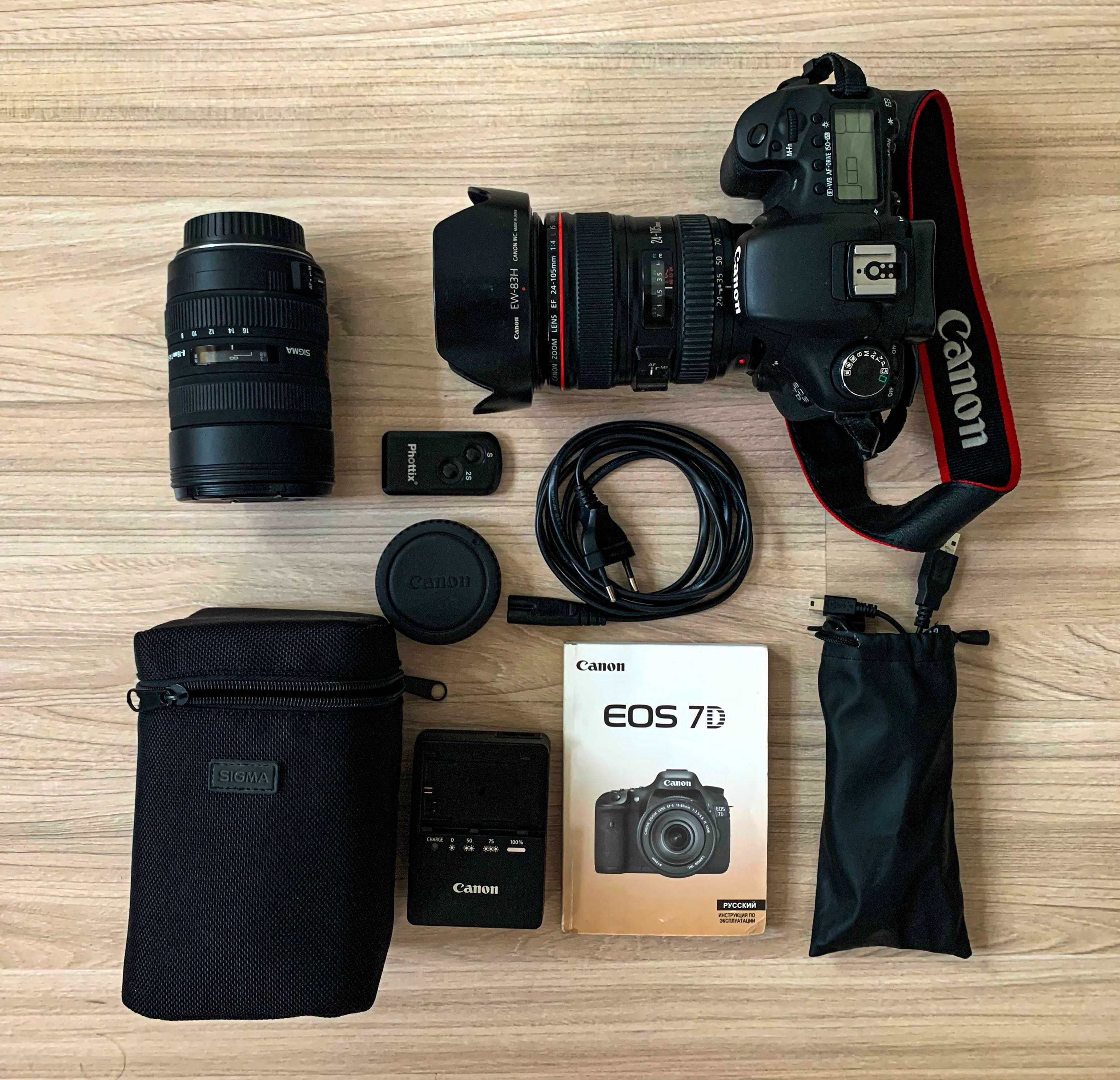 Продам Canon EOS 7D,  линза, + Sigma 8-16mm, + весь комплект