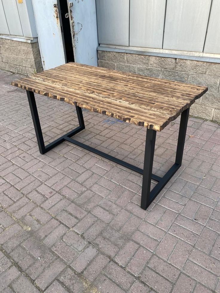 Обеденный стол в стиле Лофт | 60×60×76 см | Черный/Белый