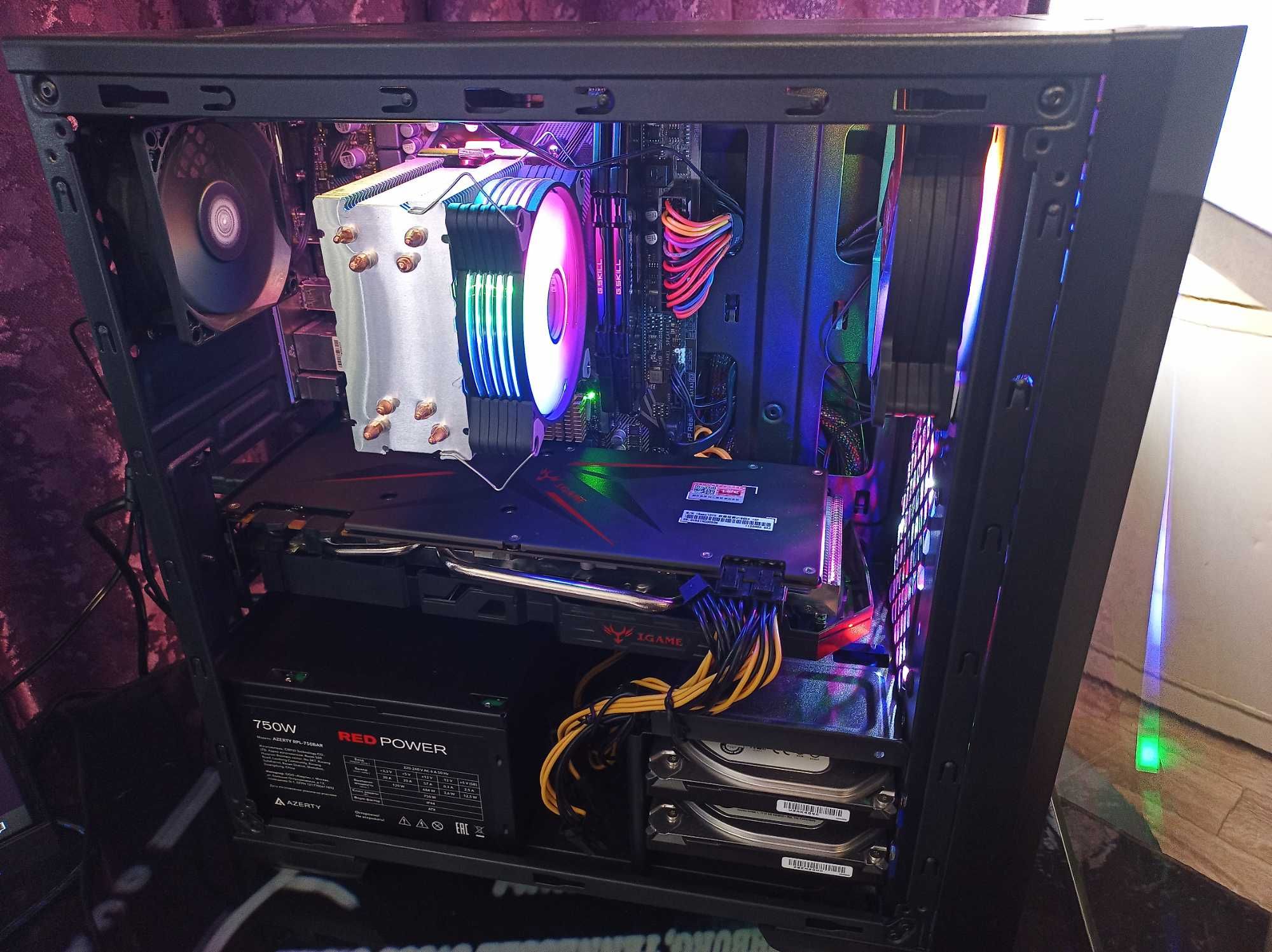 Игровой ПК в полной комплектации (Ryzen 5 5500, 16 Gb DDR4, GTX 1070)