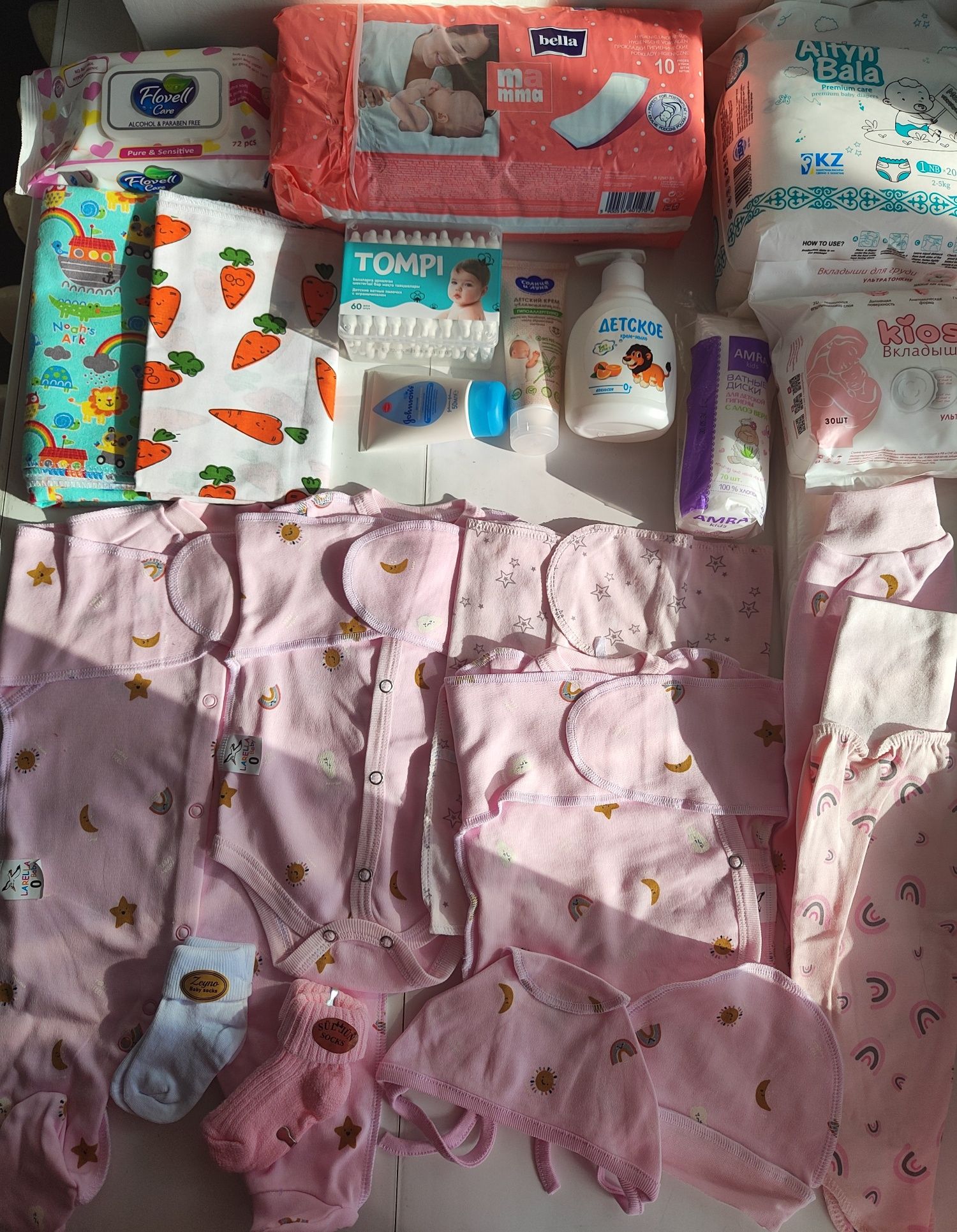 Сумка в роддом, подгузники, одежда для новорожденных