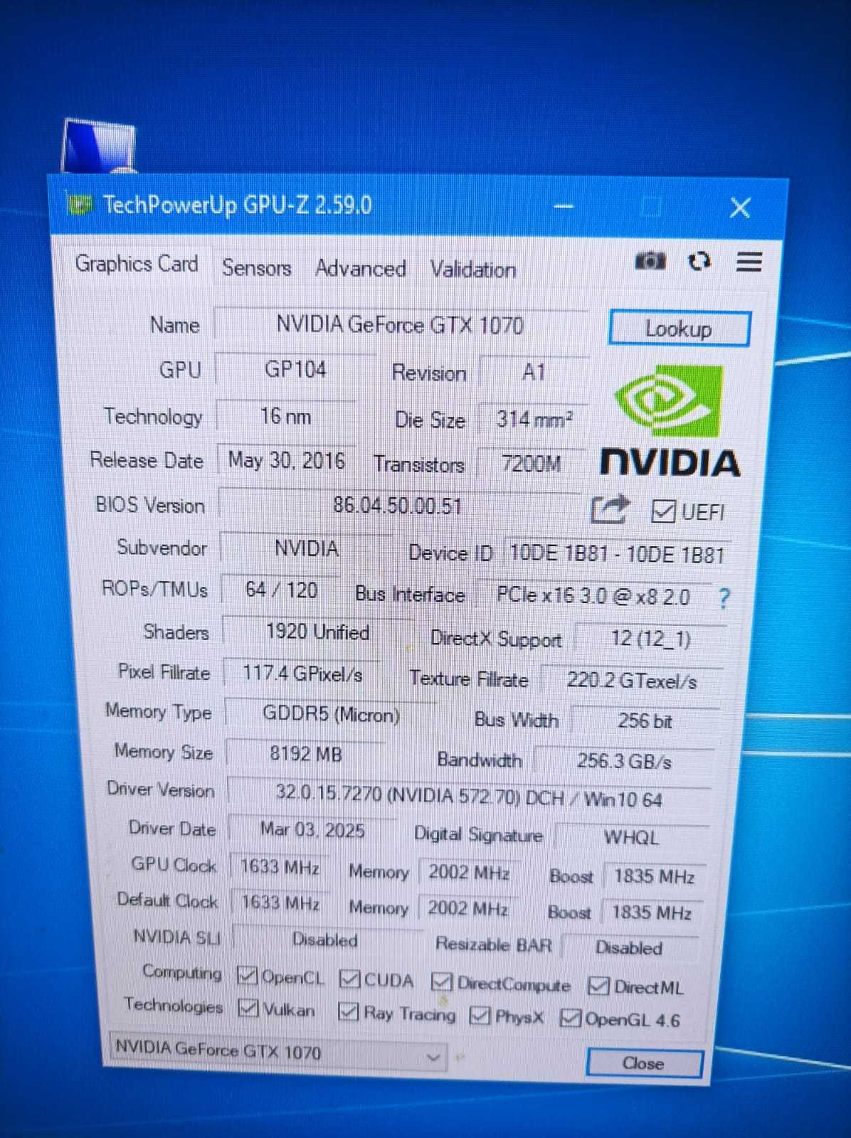Продается видеокарта Palit GTX 1070 Super JetStream