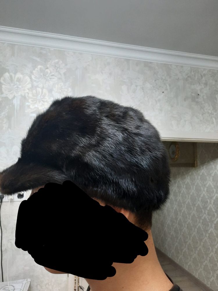 норковая цельная шапка