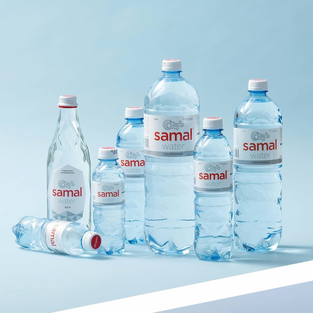 Вода САМАЛ в Астане (0.25) (0.5) (1.0) (1.5) а так же стекло (0.5)