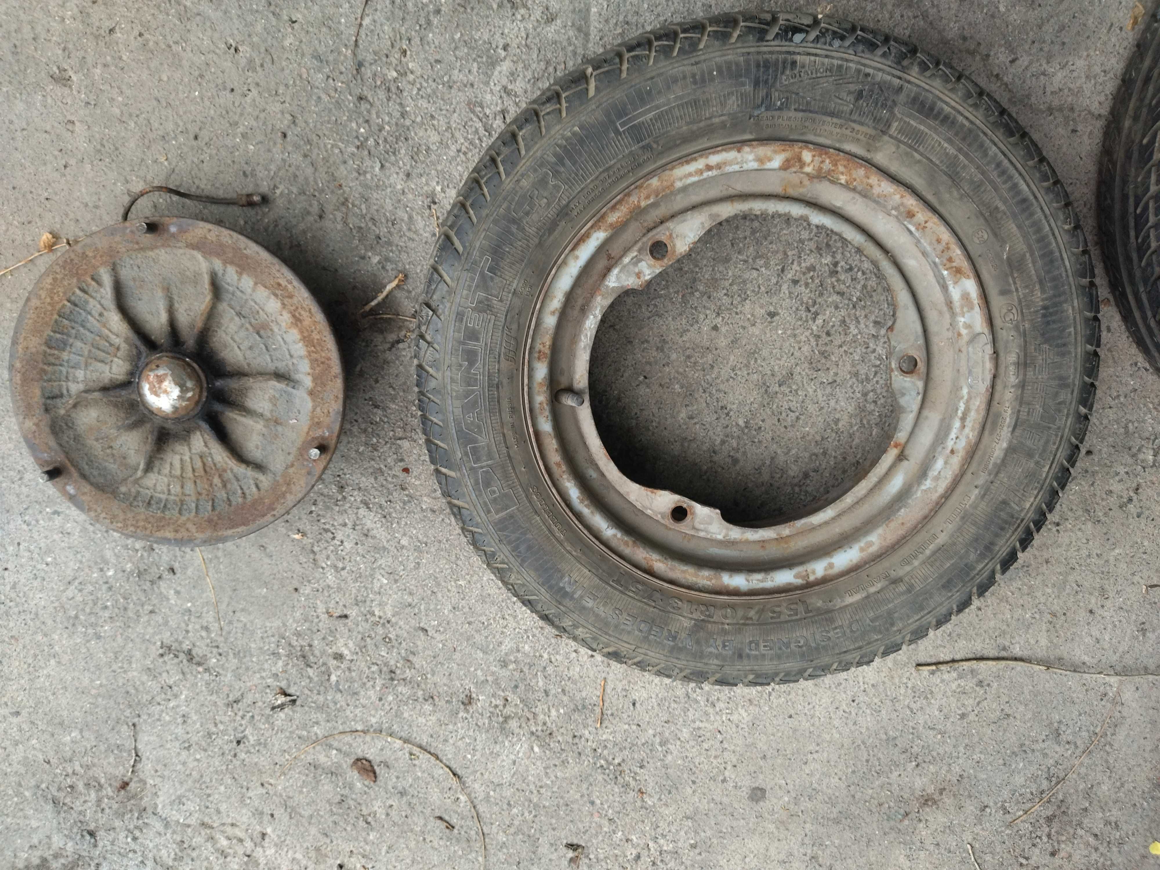 Колёса 2 штуки - 155/70/R13 для прицепа со ступицей от Таврии