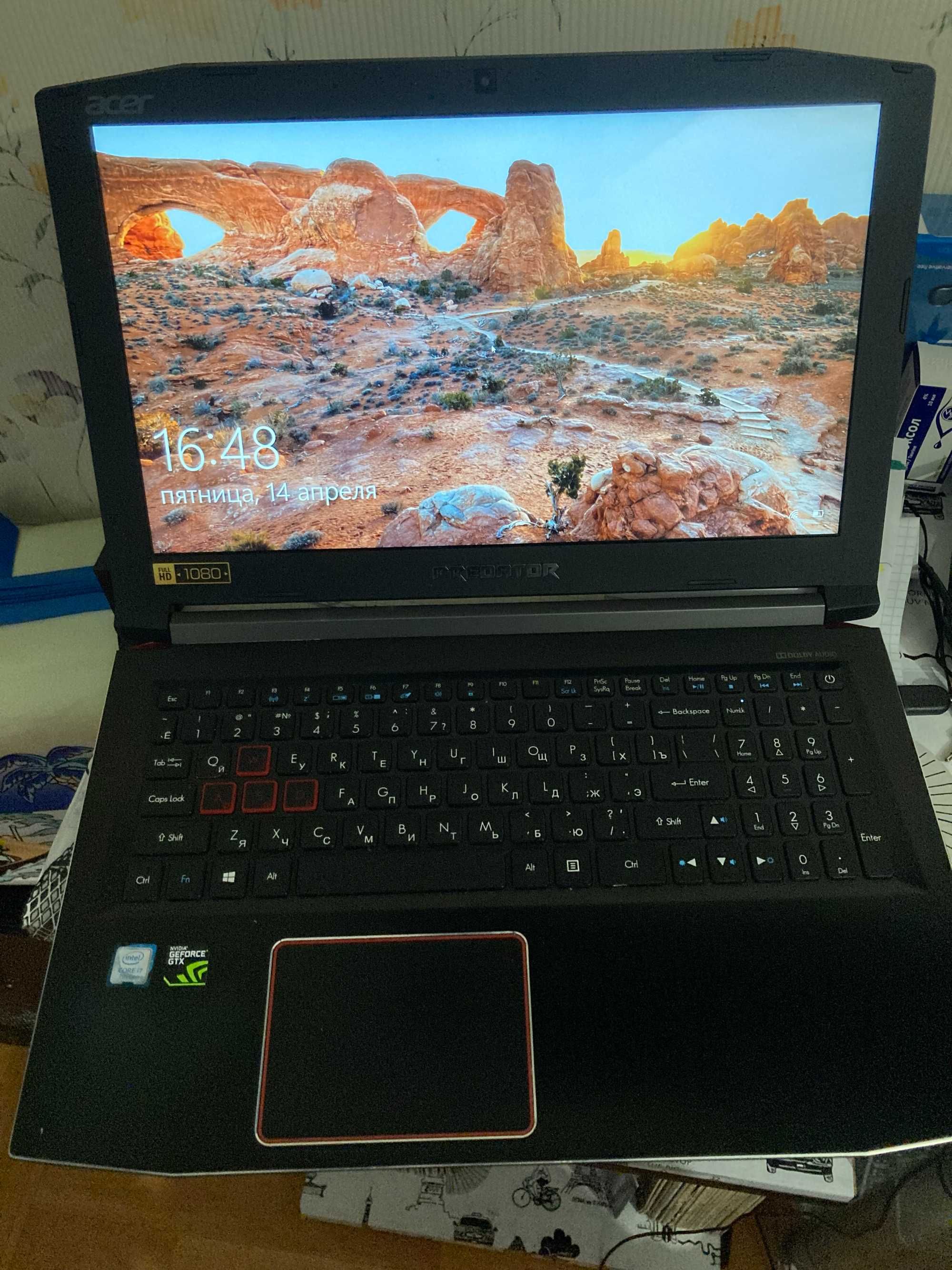 Продам ноутбук на core i7 7700hq+gtx1050ti 4gb ddr5 .Обмен монитор 34.