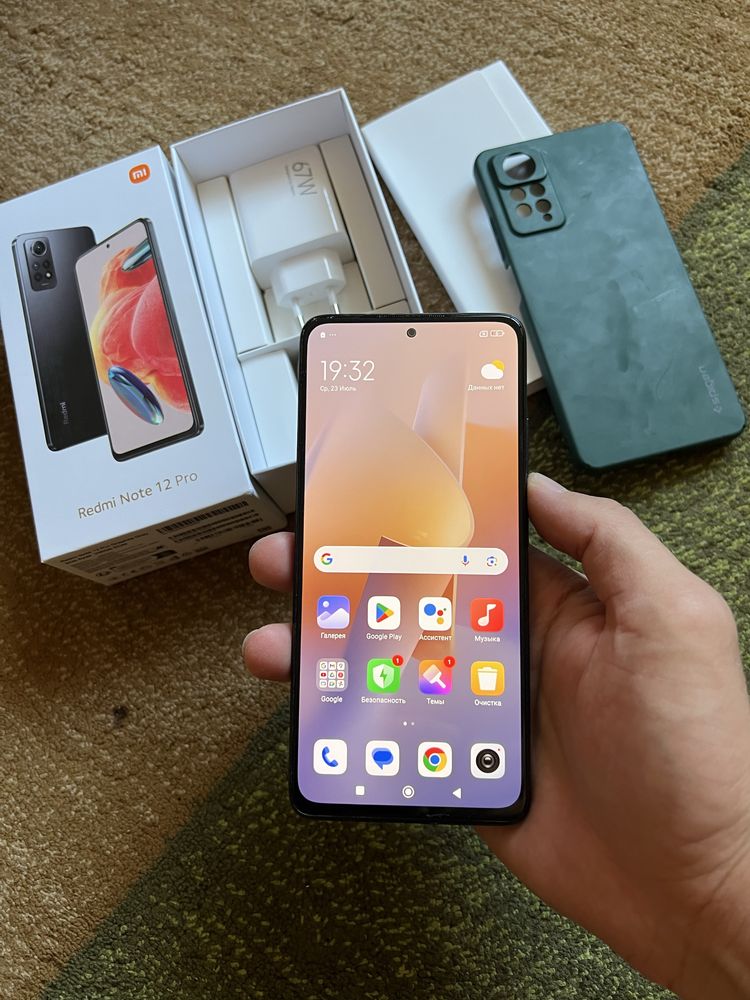 Redmi Note 12 Pro 256гб озу 12гб 67w адаптер полыный оригнал мощный
