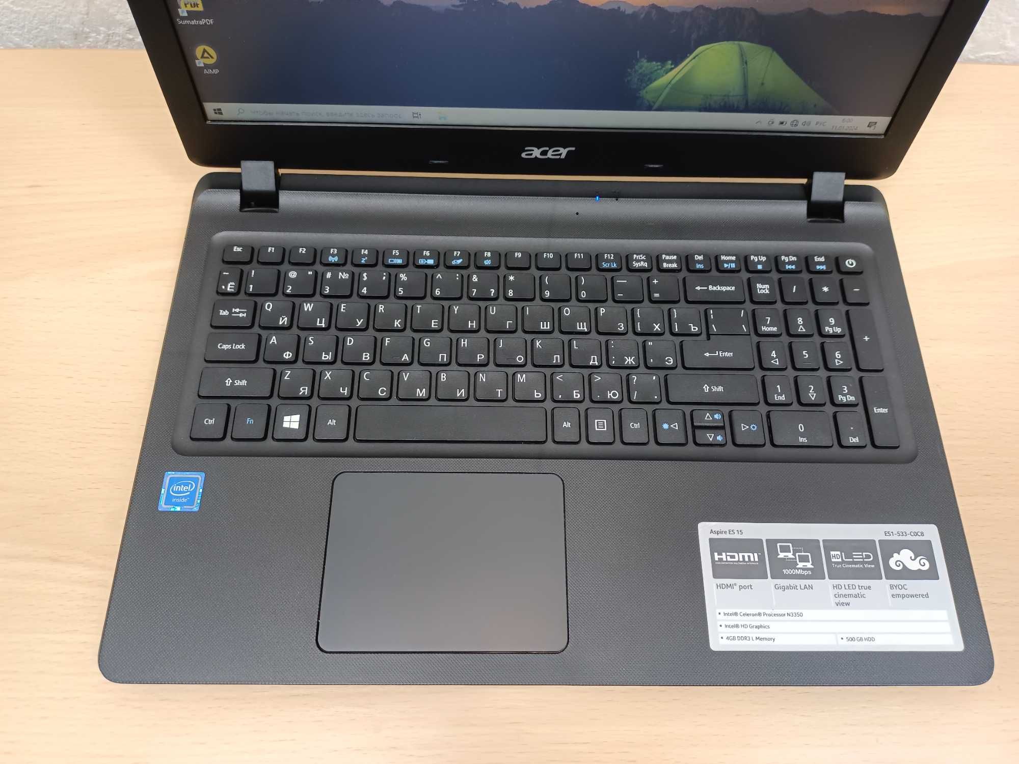 Acer Aspire ES-15 (2019 год) ноутбук в отличном состоянии
