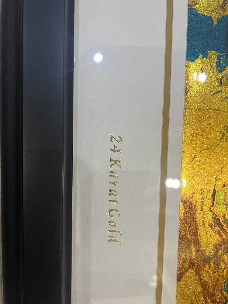 Картина карта казахстана 24 к золота содержит