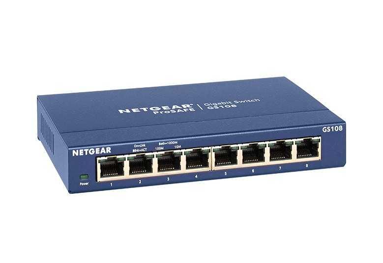 8-портовый гигабитный свитч Netgear GS108 8-port Gigabit Switch