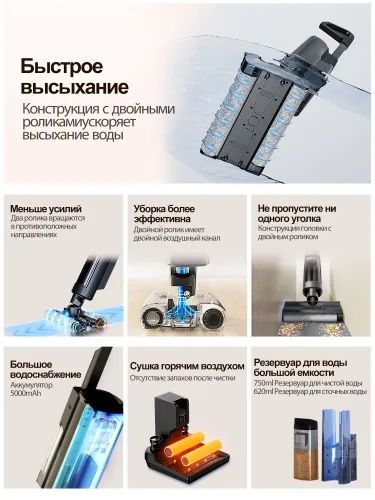 Моющий вертикальный беспроводной пылесос Neatsvor T40