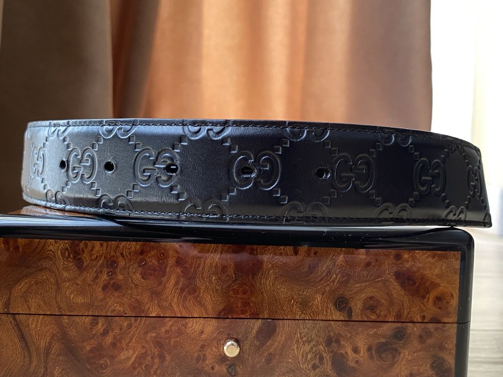 Оригинал ремень Gucci Signature 403941 CWC0N с прямоугольной пряжкой