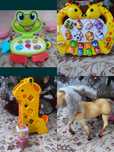 Игрушки музыкальные, каталки, динозавры