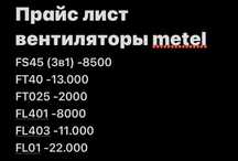 Вентилятры бренда metel