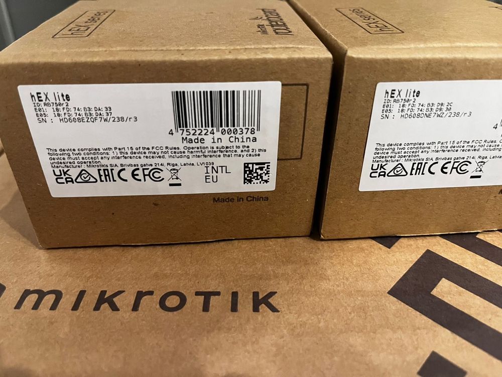 Mikrotik heX lite  (новый, 2шт)