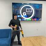 Установка навес телевизоров интерактивных панелей любой сложности