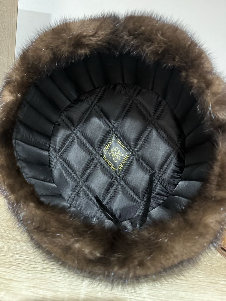 Норковая шапка мужская