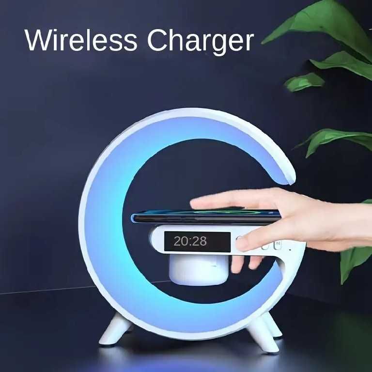 ЧАСЫ с будильником с беспроводной зарядной станцией,  с Bluetooth